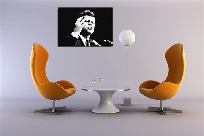 Depiction of kennedy1 on a drawing room wall.