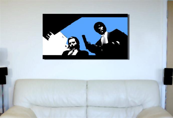 Depiction of pulpfiction1 on a drawing room wall.