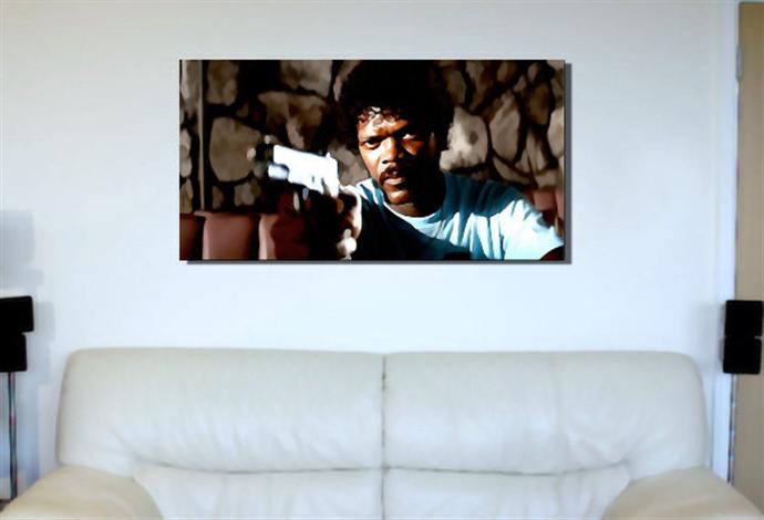 Depiction of pulpfiction2 on a drawing room wall.