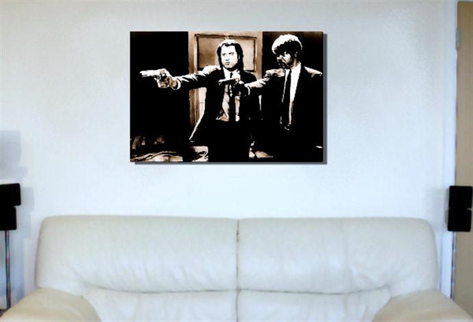 Depiction of pulpfiction4 on a drawing room wall.
