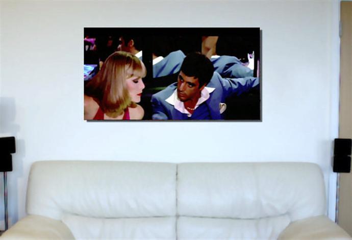 Depiction of scarface6 on a drawing room wall.